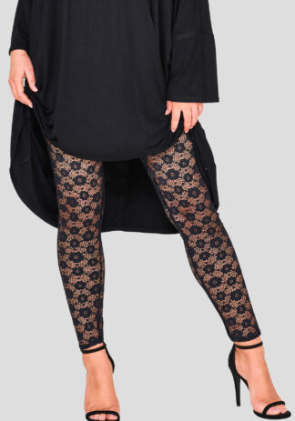 Fashionbook wholesale plus size black lace leggings