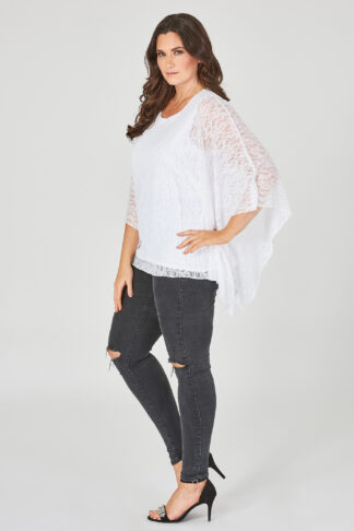 fashionbook wholesale plus size lace box top ivory