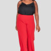 Wholesale Fashionbook Plus Size Red Wide Leg Trousers