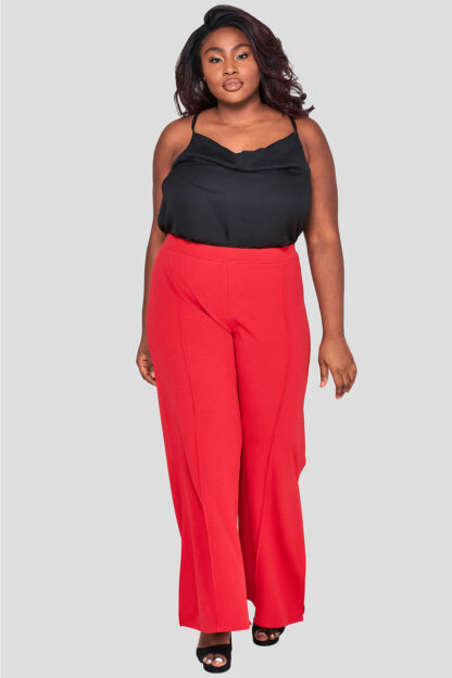 Wholesale Fashionbook Plus Size Red Wide Leg Trousers