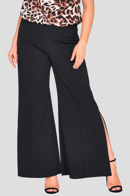 Wholesale Fashionbook Plus Size Black Wide Leg Trousers