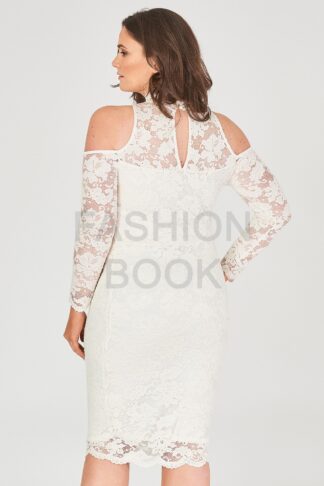 Fashionbook wholesale plus size lace cold shoulder dress
