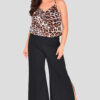Wholesale Fashionbook Plus Size Black Wide Leg Trousers