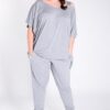 Fashionbook wholesale plus size clothing sequin loungewear top