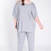 Fashionbook wholesale plus size clothing sequin loungewear top