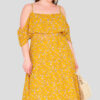 Daisy Print Frill Plus Size Wholesale Maxi Dress