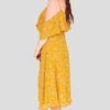 Daisy Print Frill Plus Size Wholesale Maxi Dress