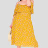 Daisy Print Frill Plus Size Wholesale Maxi Dress