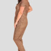 Metallic Foil Crinkle Stretch Jersey Jumpsuit Wholesale Clothing