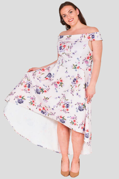 Dip Hem Floral Plus Size Wholesale Occasion Dress