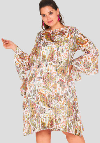Flare Sleeve Chiffon Swing Wholesale Plus Size Dress