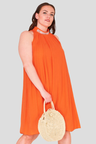 High Neck Plus Size Swing Dress Wholesale