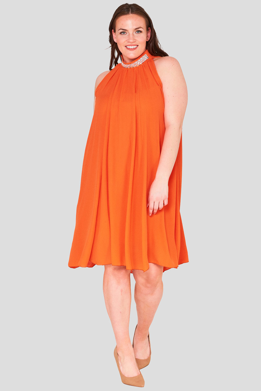 orange plus size dress