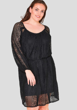 Lace Striped Long Sleeve Plus Size Wholesale Dress