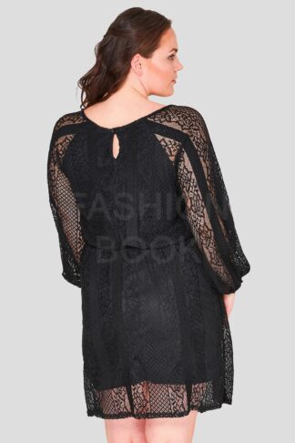 Lace Striped Long Sleeve Plus Size Wholesale Dress