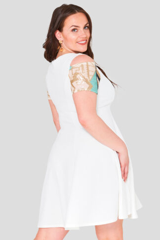 Sequin Sleeve Plus Size Wholesale Skater Dress