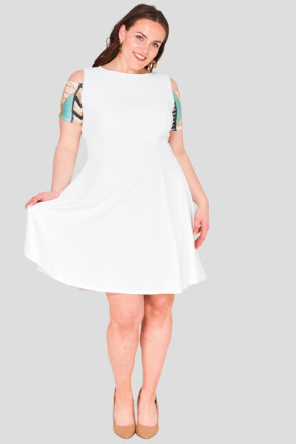 Sequin Sleeve Plus Size Wholesale Skater Dress
