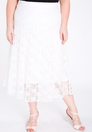 Fully Lined A-Line Plus Size Lace Skirt Wholesale