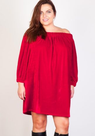 Off The Shoulder Plus Size Velvet Dress Wholesale