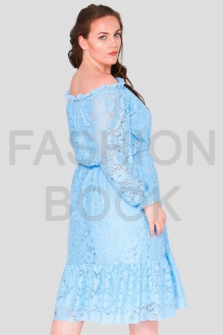 Sunflower Lace Plus Size Bardot Dress Wholesale