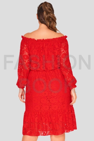 Sunflower Lace Plus Size Bardot Dress Wholesale