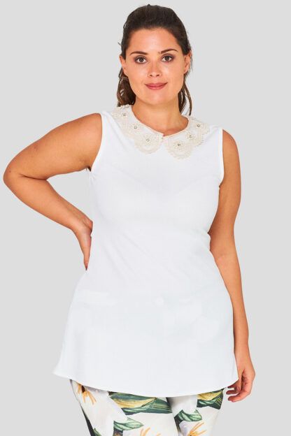 Embroidered Plus Size Wholesale Collar Top