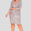 Wrap Front Foil Evening Dress
