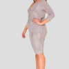 Wrap Front Foil Evening Dress