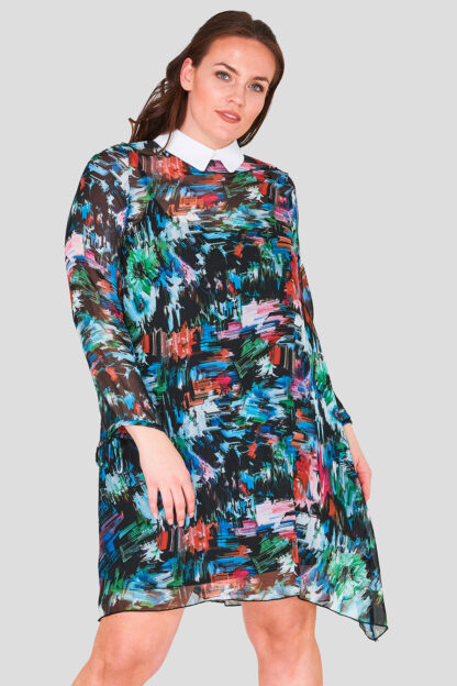 Wholesale Plus Size Swing Chiffon Collar Dress