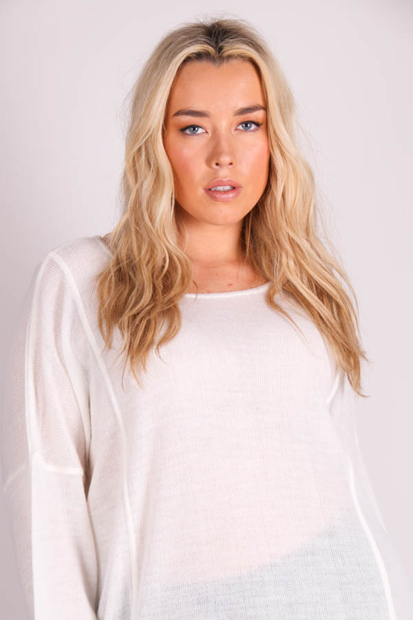 knitted drape pocket top